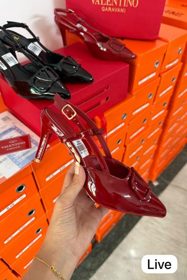 Women Slingback Pumps in Black & Maroon BSBmart