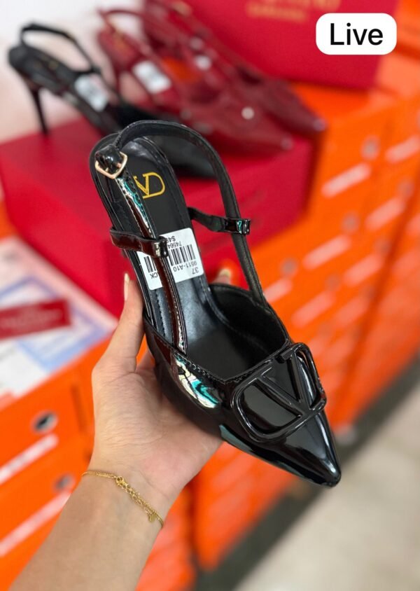 Women Slingback Pumps in Black & Maroon BSBmart