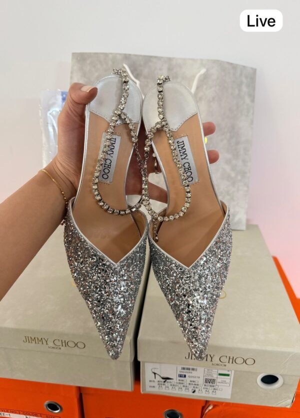 Black & Silver Crystal Heels for Women BSBmart (3) Black & Silver Crystal Heels for Women | BSBmart