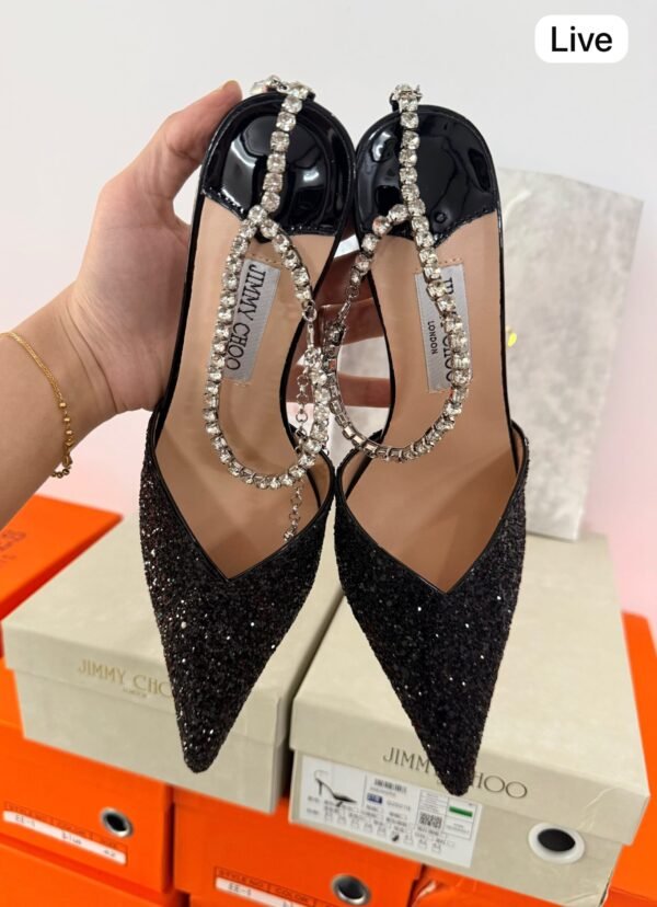 Black & Silver Crystal Heels for Women BSBmart (6) Black & Silver Crystal Heels for Women | BSBmart