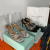 Black & Silver Heels for Women Stylish Strappy Design