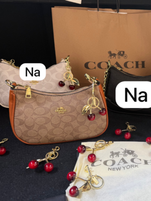 Canvas Shoulder Bag with Cherry Charm BSBmart