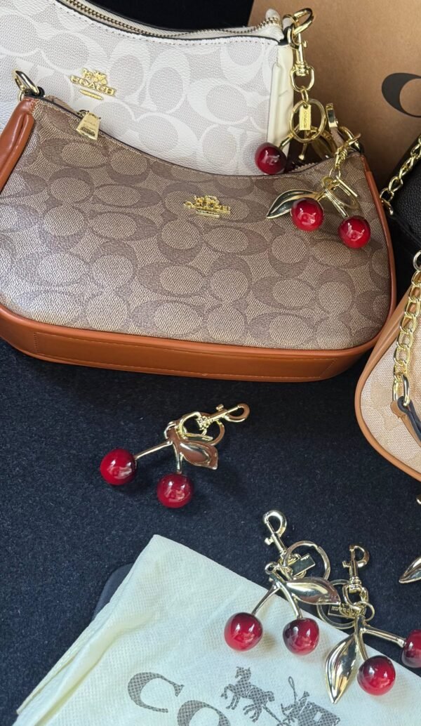 Canvas Shoulder Bag with Cherry Charm BSBmart