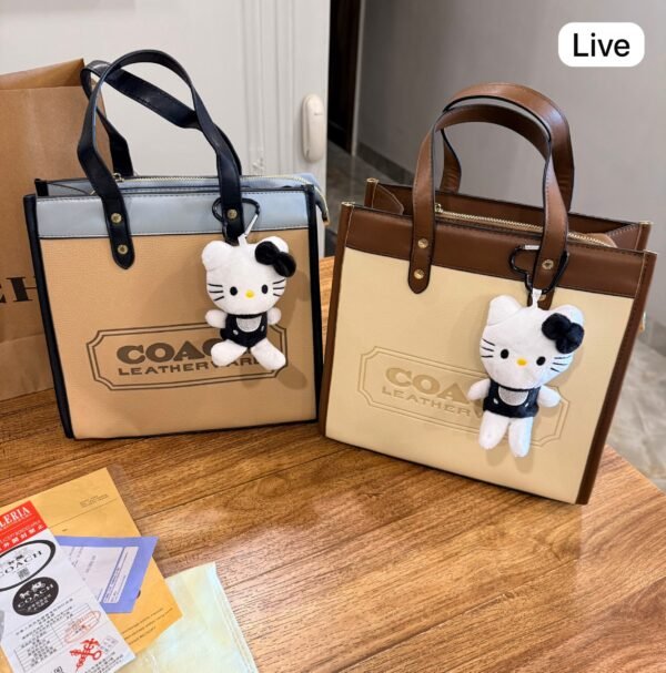 Field Tote Bag for Women with Cat Charm BSBmart