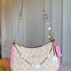 Teri Style Shoulder Bag with Flower Charm Chain