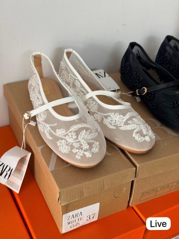 Faux Pearl Ballet Flats for Women BSBmart