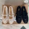 Faux Pearl Ballet Flats for Women BSBmart