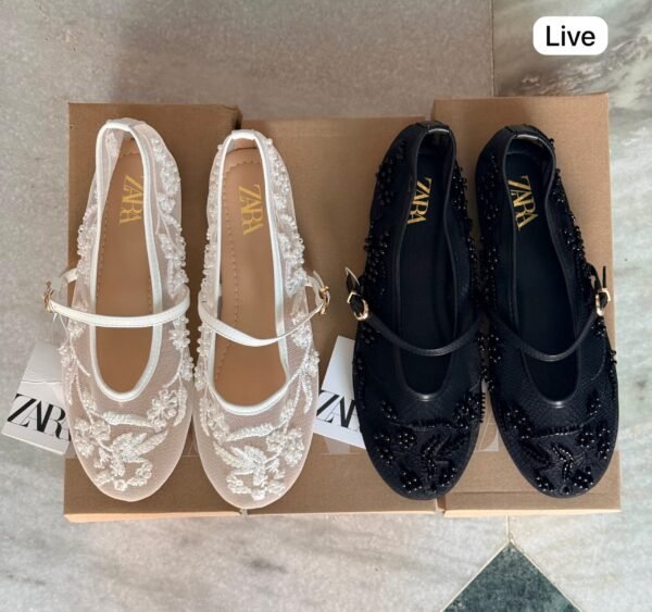 Faux Pearl Ballet Flats for Women BSBmart